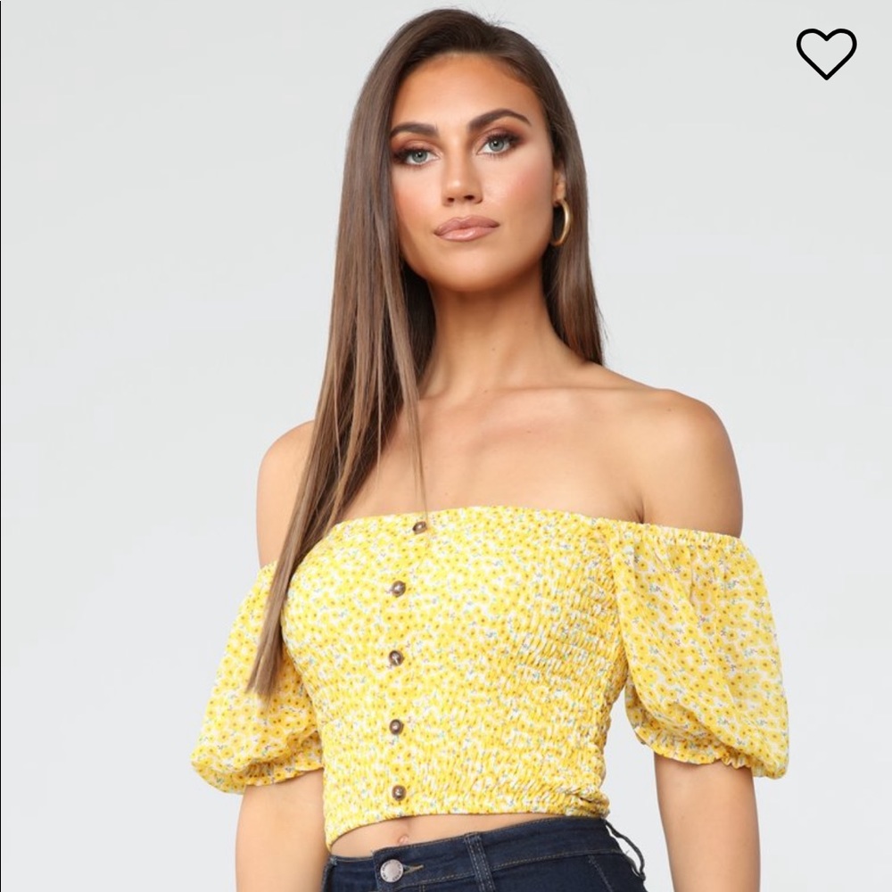 NWT Fashion nova sunflower crop top